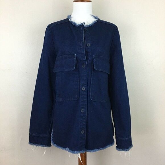 ZARA FRINGED DENIM JEAN JACKET - Picture 3 of 9